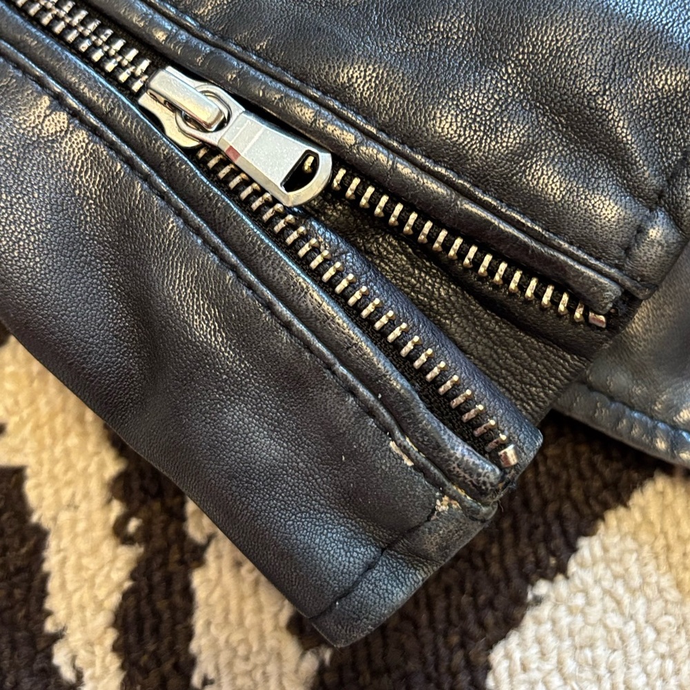Lamarque Vintage Black Leather Biker Jacket - Picture 6 of 9
